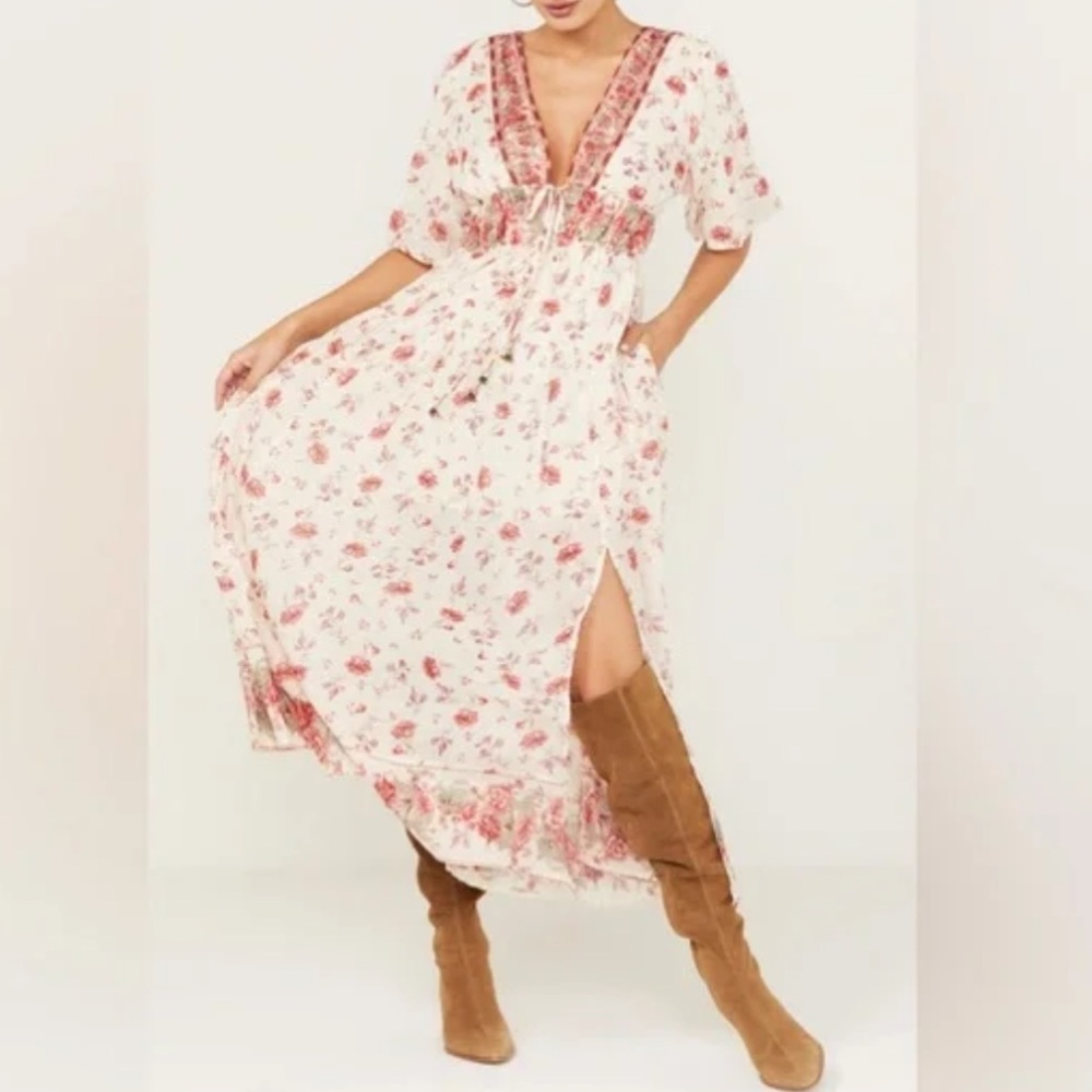 NWT Free People Lysette Floral Maxi Dress with Slit